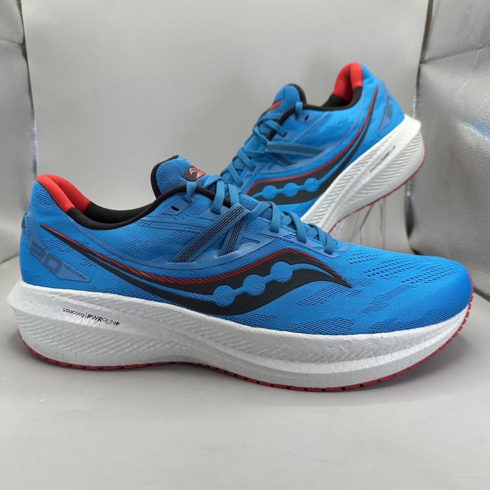 Saucony Triumph 20 Running Shoes Mens Size 14 Blue Mesh Sneakers S20759-31